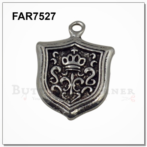 [FAR7527 SILVER] Royal Fleur de Lis With Crown Pendant