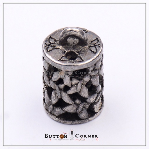 [YC-22809 SILVER] Round Shape Fancy Cage Pendant