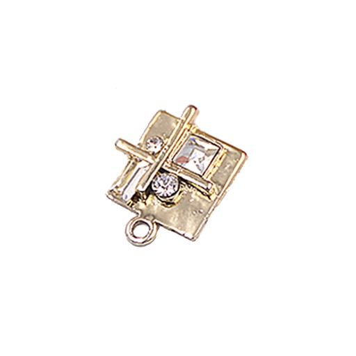 [LS3511 LIGHT GOLD] Square Shape Crystal Pendant