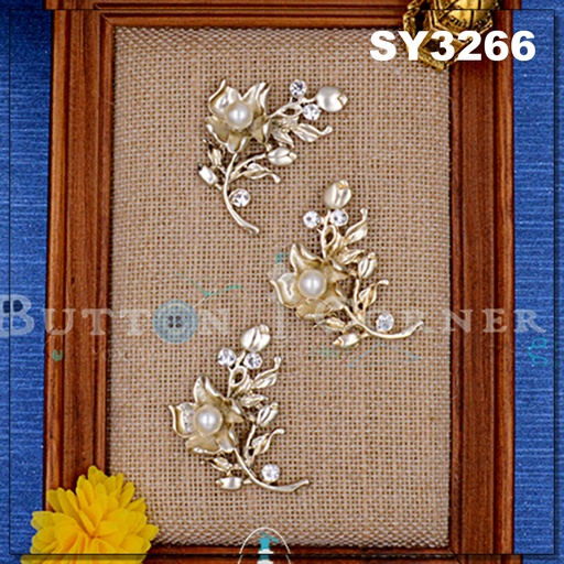[SY3266 LIGHT GOLD] Rowan Leaf With Stone