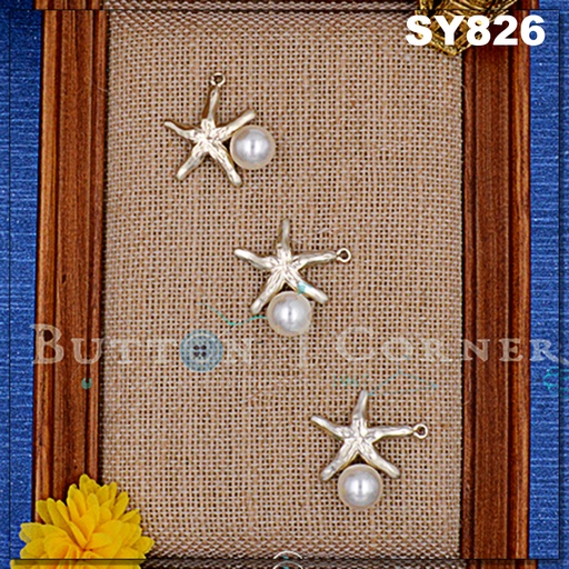 [SY826 SILVER] Star & Pearl Pendant