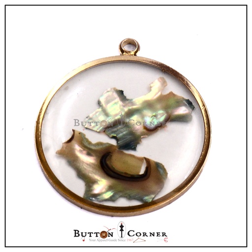 [FA536] Round Natural Shell Resin Pendant