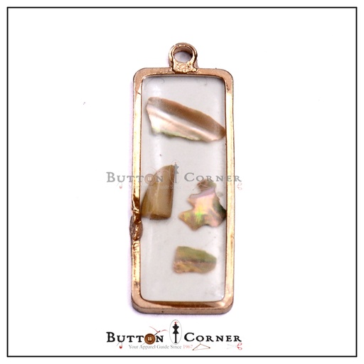 [FA532] Rectangular Natural Shell Resin Pendant