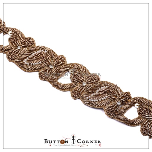 [FANL887-ANTIQUE] Fancy Kora & Dabka Lace