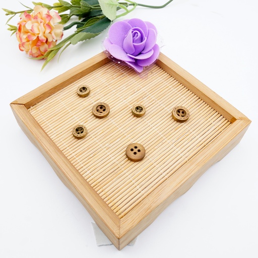 Hyphen Border 4 Hole Wood Button