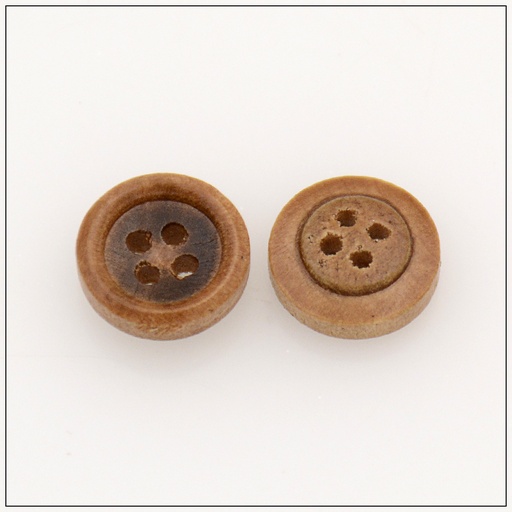 [WB10916-LIGHT BROWN] Thin Border 4 Hole Wooden Button