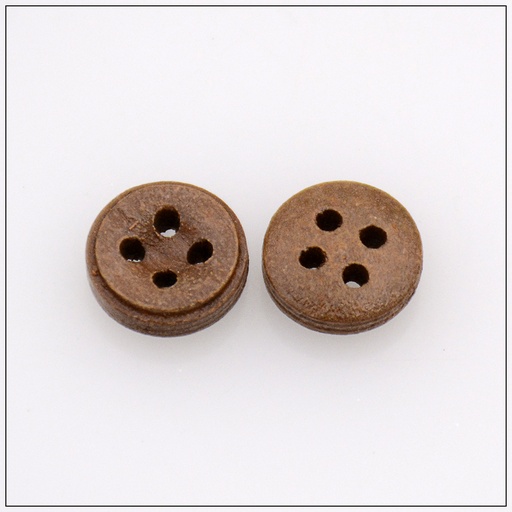 [WB0816 COFFEE BROWN] Step 4 Hole Wooden Button