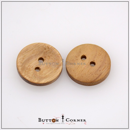 [LBC8-NATURAL BROWN] Flat 2 Hole Wooden Button