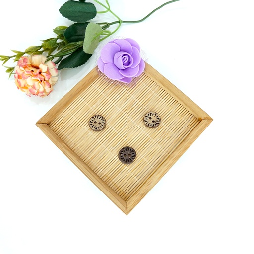 [CB05324 LGT & DRK BRN] Cutwork Design 2 Hole Coconut Button