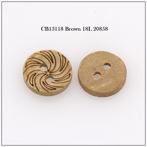[CB13118 BROWN] Engrave Tornado Wooden Button