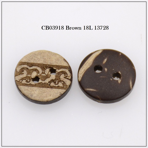 [CB03918 LIGHT BROWN] Center Design 2 Hole Coconut Button