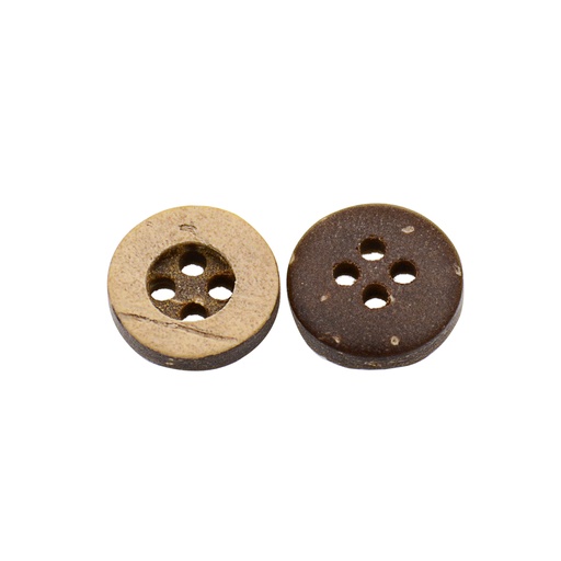 [CB0218 LGT & DRK BRN] Thick Border 4 Hole Coconut Shirt Button