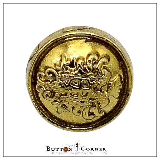 [MBS826-SHINE GOLD] Crown Design Metal Shirt Button
