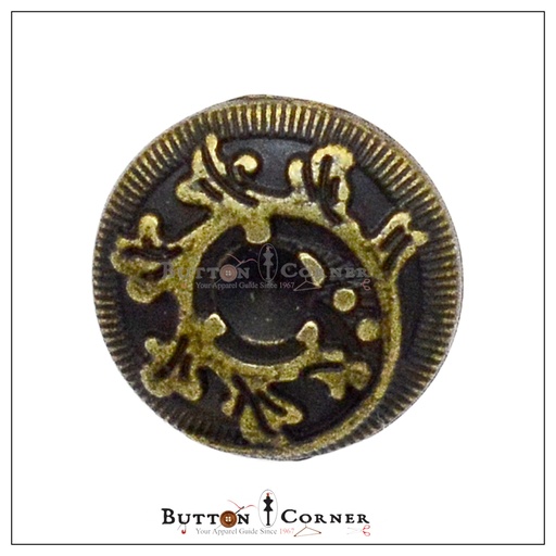 [MBT195-ANTIQUE BRASS] Floral Design Metal Suiting Button