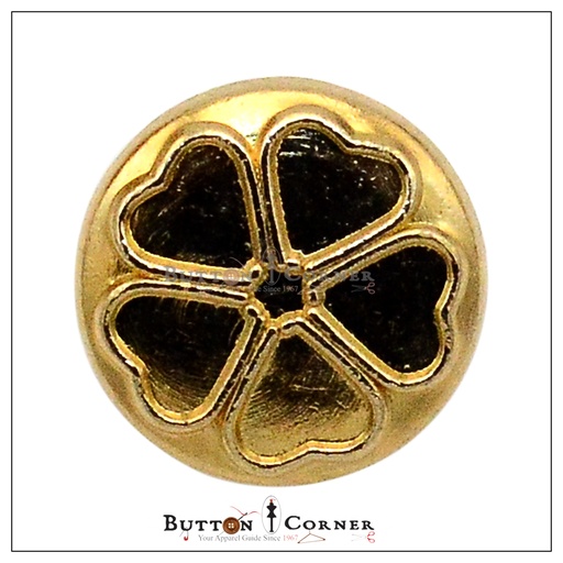 [MBT12-MATT GOLD] Flower Design Metal Shirt Button