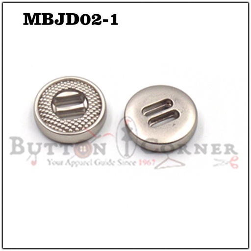[MBJD02-SILVER] Doted 2 Hole Metal Shirt Button