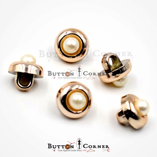 [PBS1233 WHITE GOLD] Thick Border Pearl Shank Button