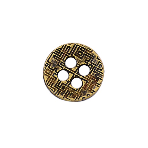 [MBT460-ANTIQUE] Lining Design 4 Hole Shirt Button
