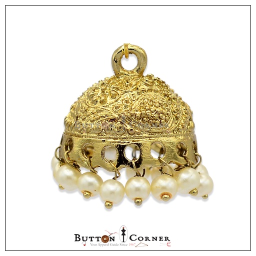 [34760-GOLD] Oval Shape Fancy Jhumki
