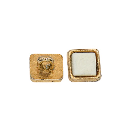 [MBS852 WHITE GOLD] Square Shape Shirt Button