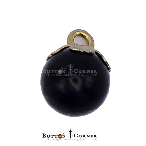 [FBS681-BLACK GOLD] Globe Shape Pearl Plastic Button