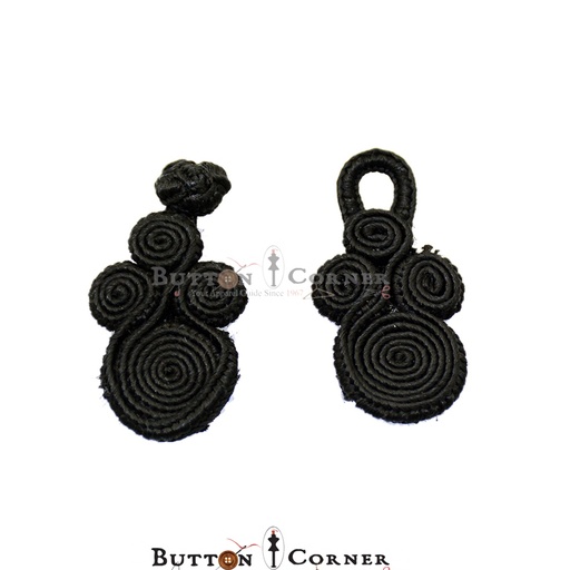 [HMBA3-BLACK] Hand Made Knot Button