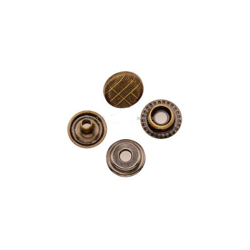 [4PARTD ANTIQUE] Round Design 4 Part Snap Button