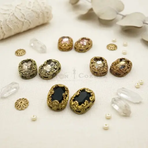 Rectangle Shape Crystal Button