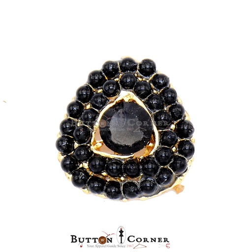 Triangle Shape Crystal & Pearl Button